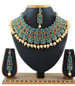 Turquoise designer function wear ad necklace set