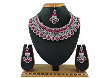 Red designer function wear ad necklace set 1