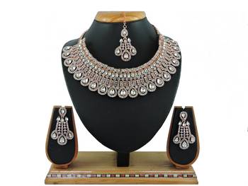 Multicolor designer function wear ad necklace set 1