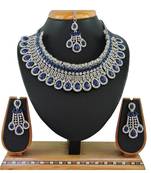 Blue designer function wear ad necklace set