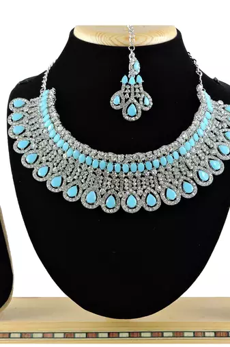Turquoise designer function wear ad necklace set