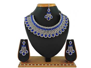 Blue designer function wear ad necklace set 1