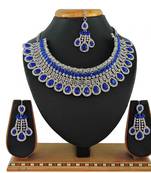 Blue designer function wear ad necklace set