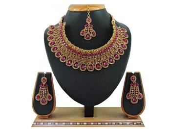 Multicolor designer function wear ad necklace set 1