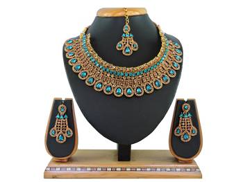 Turquoise designer function wear ad necklace set 1