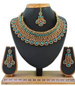 Turquoise designer function wear ad necklace set