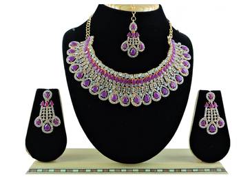 Purple designer function wear ad necklace set 1