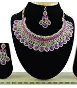 Purple designer function wear ad necklace set