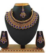 Blue designer function wear ad necklace set