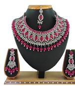 Red designer function wear ad necklace set