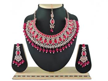 Red designer function wear ad necklace set 1
