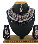 Blue designer function wear ad necklace set