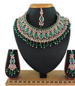 Green designer function wear ad necklace set