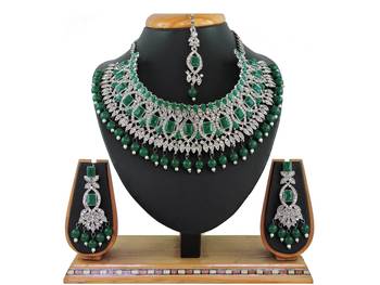 Green designer function wear ad necklace set 1