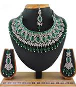 Green designer function wear ad necklace set