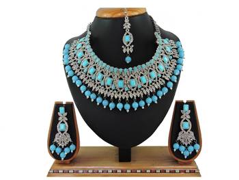 Turquoise designer function wear ad necklace set 1