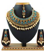 Turquoise designer function wear ad necklace set
