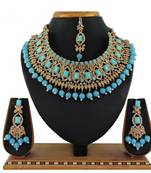 Turquoise designer function wear ad necklace set