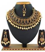 Black designer function wear ad necklace set