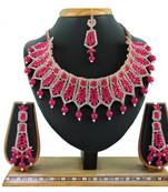 Red designer function wear ad necklace set