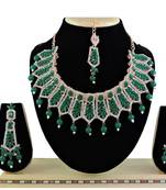 Green designer function wear ad necklace set