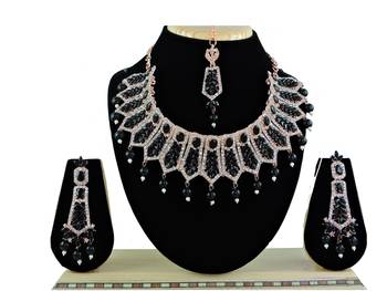 Black designer function wear ad necklace set 1