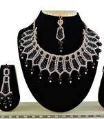 Black designer function wear ad necklace set