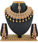 Orange designer function wear ad necklace set