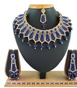 Blue designer function wear ad necklace set