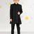 Boy's black silk kurta set - premium embossed geometric design festive wear (ages 2-8)
