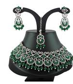 Green designer function wear ad necklace set