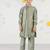 Boy's mint green silk nehru jacket set - thread embroidered ethnic wear with pant festive collection