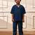 Boy's navy blue traditional yoga kurta with cargo pants - short sleeve cotton ethnic set