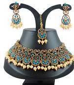 Turquoise designer function wear ad necklace set