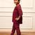 Boy's maroon traditional yoga kurta with cargo pants - short sleeve cotton ethnic set
