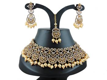Multicolor designer function wear ad necklace set 1