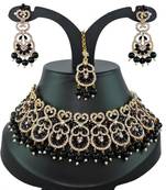Black designer function wear ad necklace set