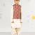 Boy's cotton kurta set with floral nehru jacket - red (size 22-30)