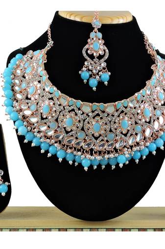 Turquoise designer function wear ad necklace set