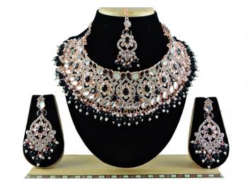 Black designer function wear ad necklace set 1