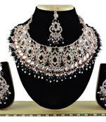Black designer function wear ad necklace set