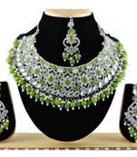 Green designer function wear ad necklace set