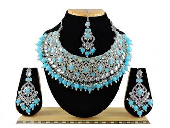 Turquoise designer function wear ad necklace set 1