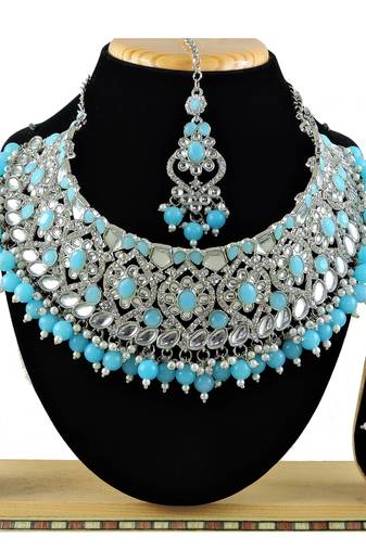 Turquoise designer function wear ad necklace set