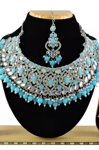 Turquoise designer function wear ad necklace set