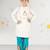 Boy's white silk kurta dhoti set - traditional festive wear with thread embroidery (ages 2-8)