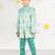 Boy's mint green velvet indo-western set - premium festive wear with thread embroidery (ages 2-8)