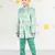  mint green velvet boy indowestern set