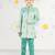 Boy's mint green velvet indo-western set - premium festive wear with thread embroidery (ages 2-8)