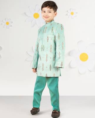 mint green velvet boy indowestern set 4